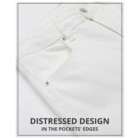 Womens White High Waisted Wide Leg Baggy Denim Flare Pants - Picture 5 of 7